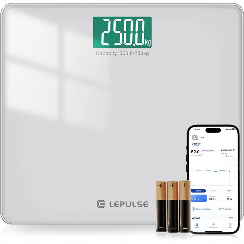 LEPULSE S5 Digitale Weegschaal 250kg Bluetooth BMI App Breed Platform — foto 2