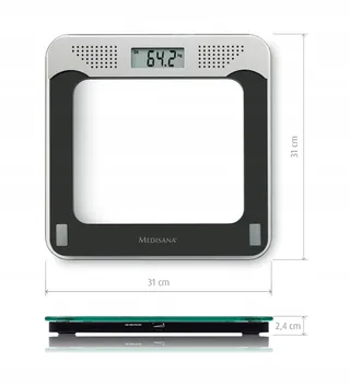 MEDISANA Digitale Sprekende Weegschaal Glas 180kg 4 Talen Zwart — miniatuur 6