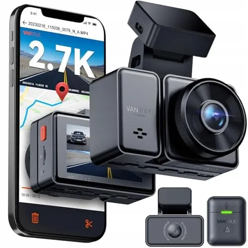 VANTRUE E2 Dashcam 2.7K Voor Achter WiFi GPS 512GB 320° — foto 1