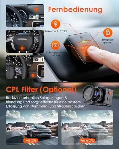 VANTRUE E2 Dashcam 2.7K Voor Achter WiFi GPS 512GB 320° — foto 7