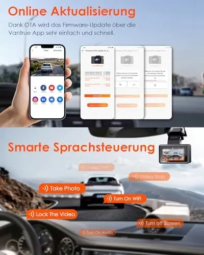 VANTRUE E2 Dashcam 2.7K Voor Achter WiFi GPS 512GB 320° — foto 5