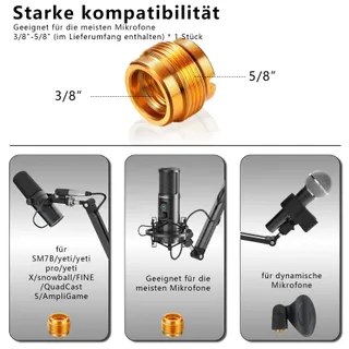 Boom Arm Microfoonstandaard 360° Draaibaar Tafelhouder — miniatuur 7