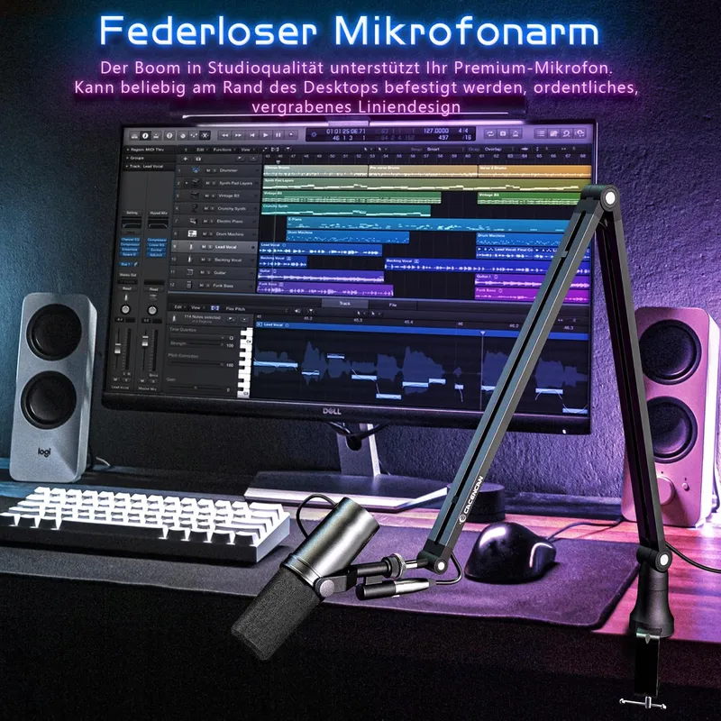 Boom Arm Microfoonstandaard 360° Draaibaar Tafelhouder — foto 2