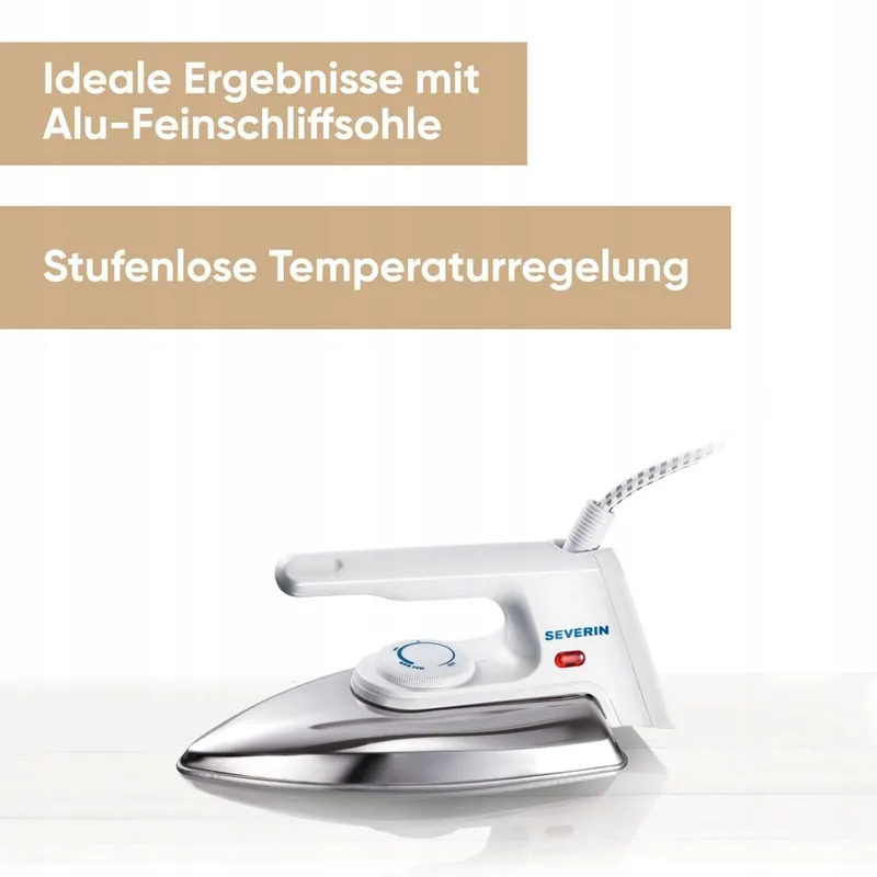 SEVERIN Strijkijzer Aluminium Zoolplaat 600g 1200W Wit — foto 2