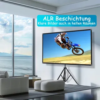 VISULAPEX ALR Projectiescherm 80 Inch met Statief Draagbaar Bioscoop — miniatuur 2