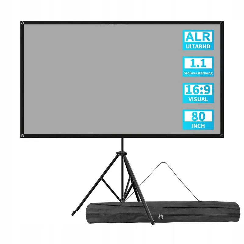 VISULAPEX ALR Projectiescherm 80 Inch met Statief Draagbaar Bioscoop — foto 1
