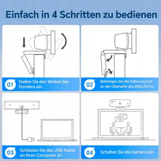 N Newline Webcam 4K 30FPS Sony Sensor USB HD Mac Skype — miniatuur 7
