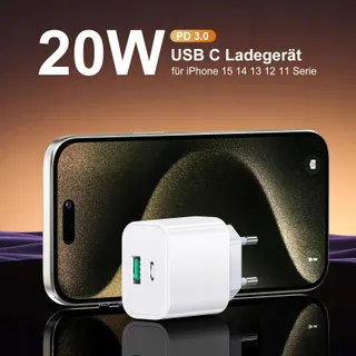 ABETCABE USB-C Oplader 20W 2 Stuks iPhone Galaxy — miniatuur 2
