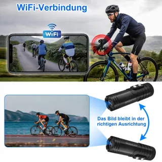 TANGMI Helmcamera WiFi 1080P HD 120° Groothoek 7u Accu — miniatuur 4