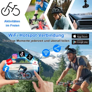 TANGMI Helmcamera WiFi 1080P HD 120° Groothoek 7u Accu — miniatuur 5