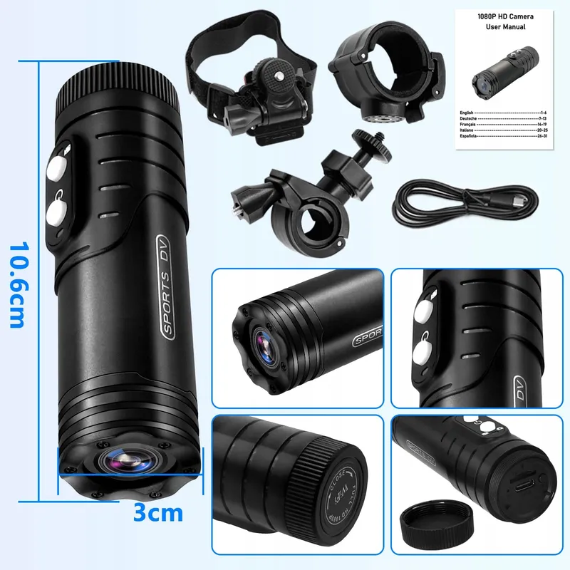 TANGMI Helmcamera WiFi 1080P HD 120° Groothoek 7u Accu — foto 7