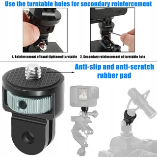 BEGPOEE Statiefadapter 360° 2 Stuks voor GoPro Sjcam Action — miniatuur 4