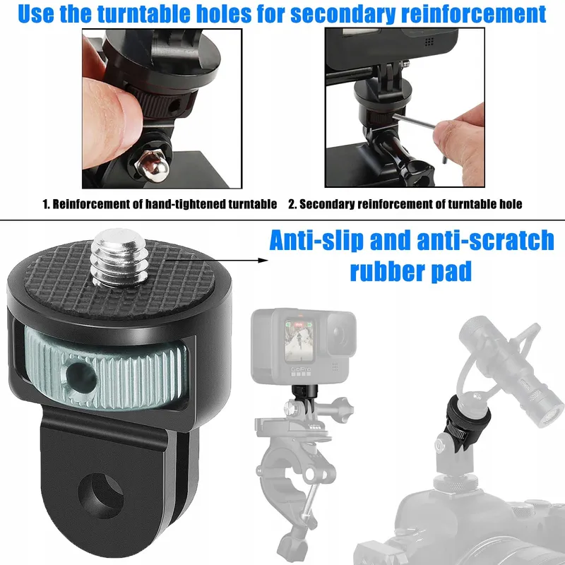 BEGPOEE Statiefadapter 360° 2 Stuks voor GoPro Sjcam Action — foto 4