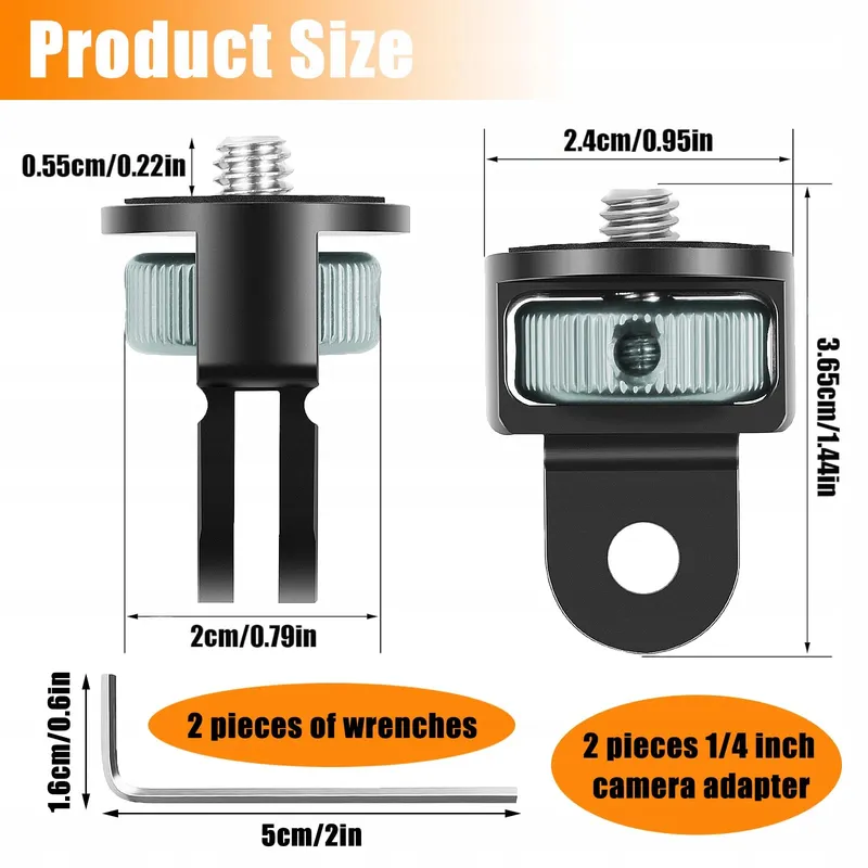 BEGPOEE Statiefadapter 360° 2 Stuks voor GoPro Sjcam Action — foto 7