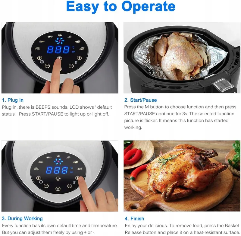 UTEN Airfryer XL 4,5L Digitaal Display 7 Programma's 1500W — foto 4