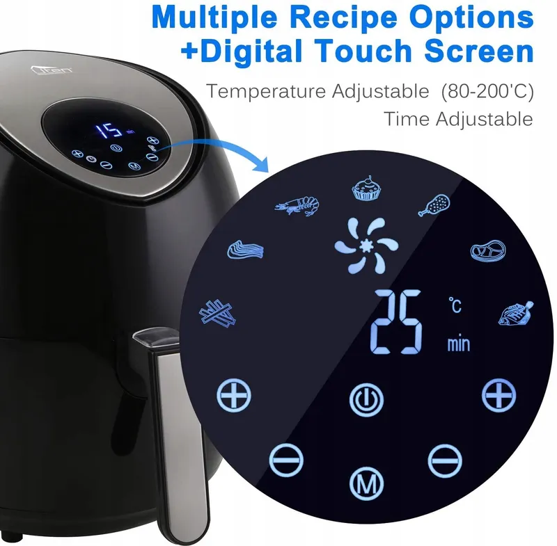 UTEN Airfryer XL 4,5L Digitaal Display 7 Programma's 1500W — foto 2