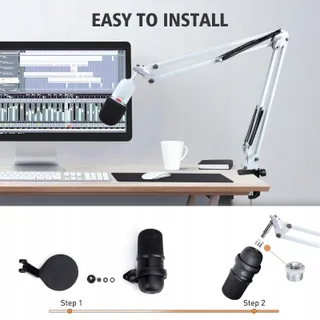 SUNMON Microfoonarm voor HyperX SoloCast Universeel Wit — miniatuur 2