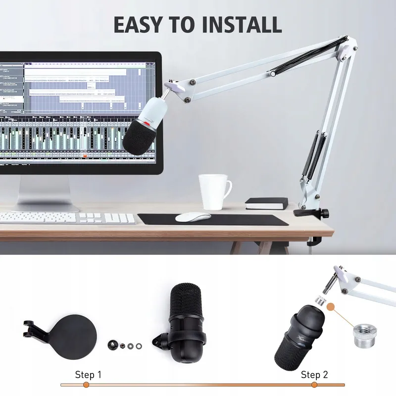 SUNMON Microfoonarm voor HyperX SoloCast Universeel Wit — foto 2