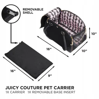 JUICY COUTURE Stijlvolle Zwarte Draagtas Kleine Honden en Katten — miniatuur 3