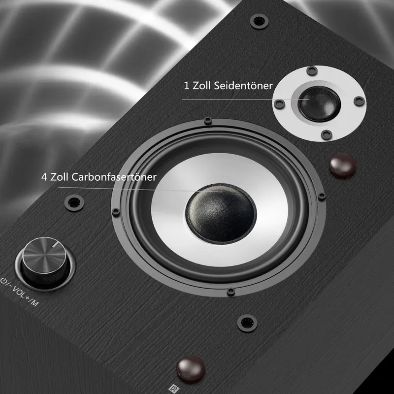 HANLIM Actieve Bluetooth HiFi Luidsprekers 100W USB AUX Optisch RCA Zwart — foto 3