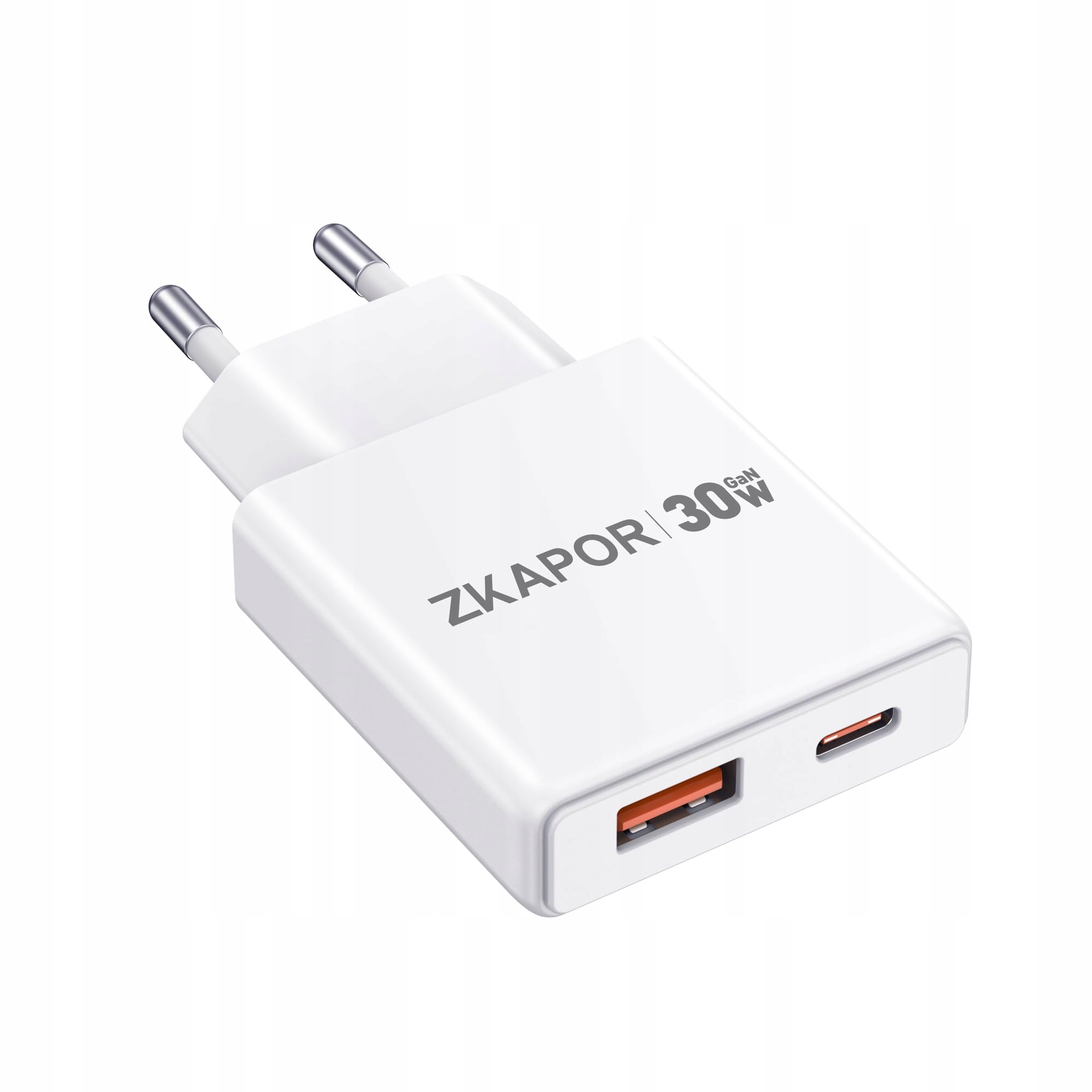 ZKAPOR USB C Oplader 30W 2-Poorts Snelladen Telefoons Tablets
