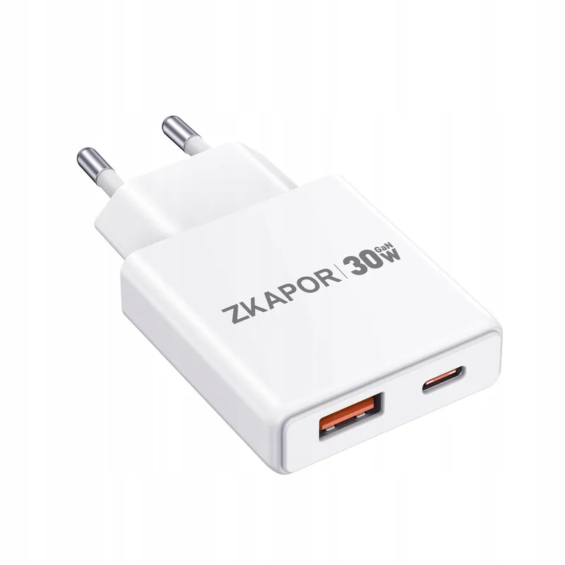 ZKAPOR USB C Oplader 30W 2-Poorts Snelladen Telefoons Tablets — foto 1