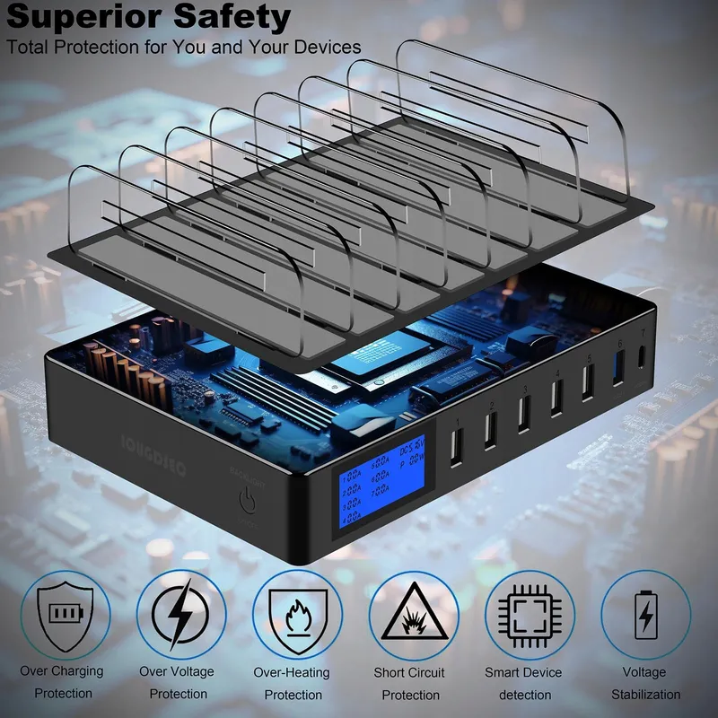 Snellaadstation PD20W QC3.0 Meerdere USB-Poorten 7-in-1 — foto 4