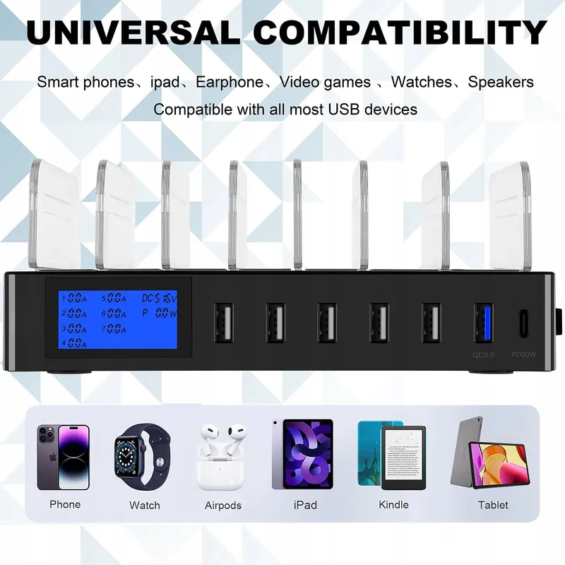 Snellaadstation PD20W QC3.0 Meerdere USB-Poorten 7-in-1 — foto 5