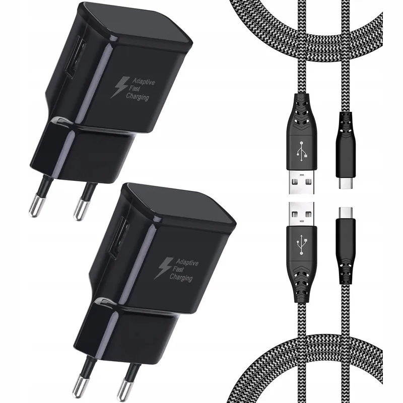 Snellader Set 2x USB Oplader met 2M Kabel Type C — foto 1