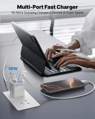 TUPNEUF USB Oplader 6 Poorten QC 3.0 Snelladen iPhone Android — miniatuur 2