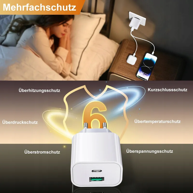 Abetcabe Set 3 USB C Opladers 20W PD3.0 QC3.0 — foto 7