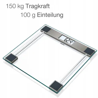 BEURER Cristal GS 11 Glazen Weegschaal Digitaal LCD 150kg Transparant — miniatuur 3