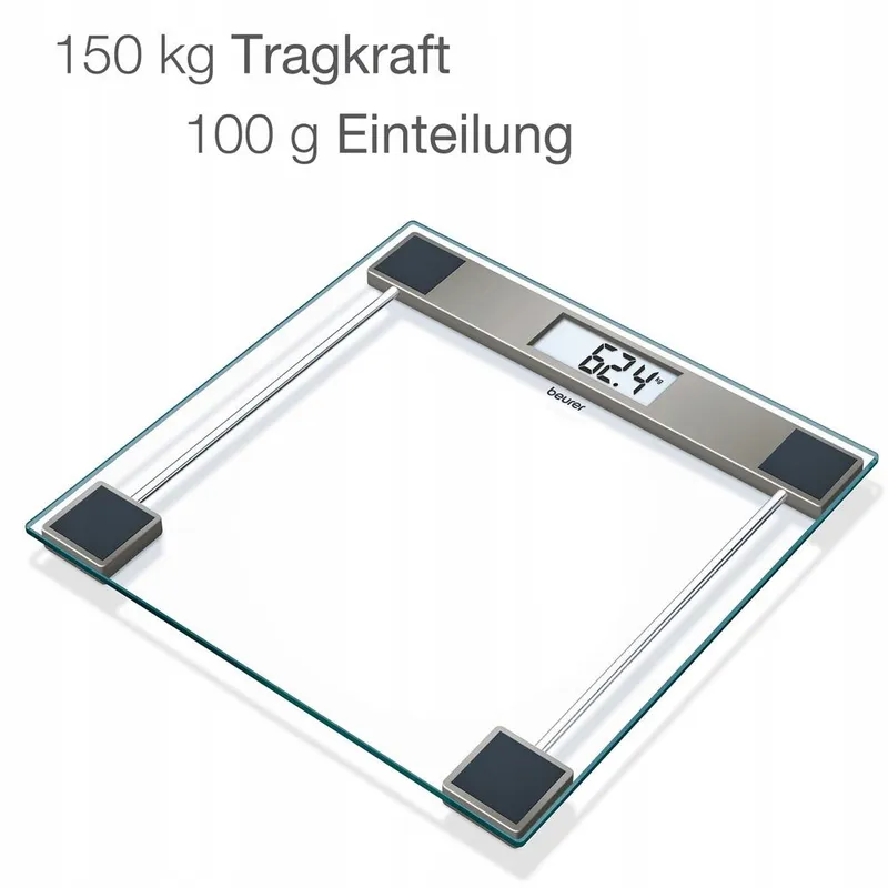 BEURER Cristal GS 11 Glazen Weegschaal Digitaal LCD 150kg Transparant — foto 3