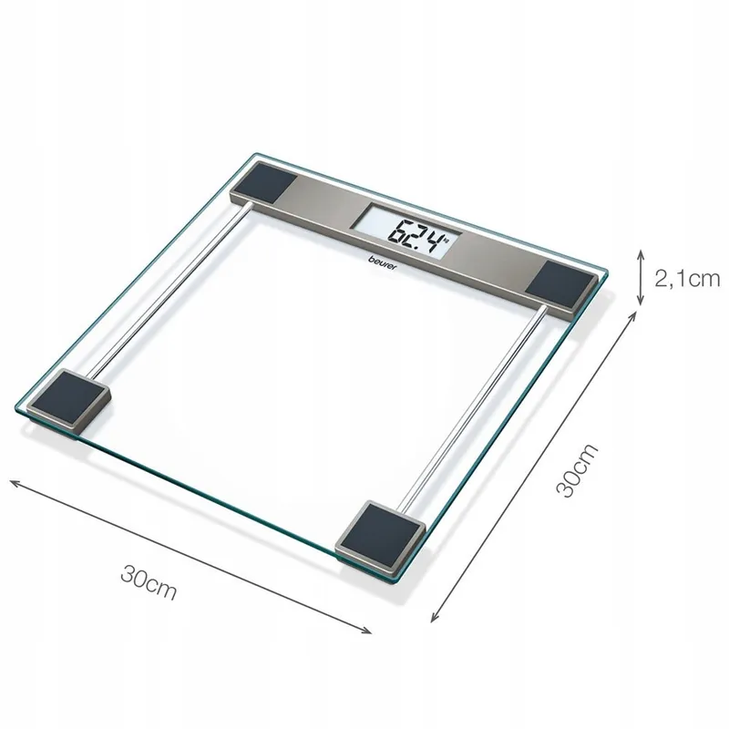 BEURER Cristal GS 11 Glazen Weegschaal Digitaal LCD 150kg Transparant — foto 4
