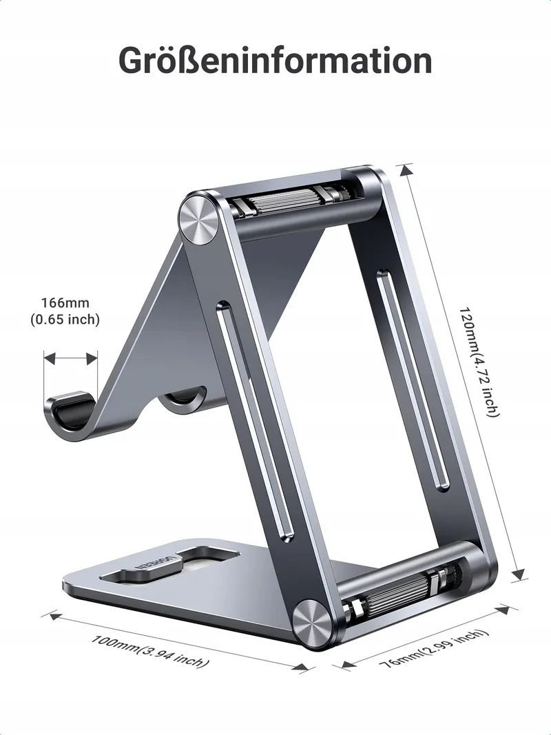 UGREEN Telefoonstandaard Aluminium Verstelbaar iPhone Galaxy Huawei — foto 5