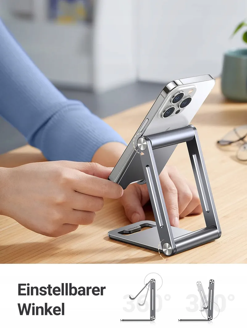 UGREEN Telefoonstandaard Aluminium Verstelbaar iPhone Galaxy Huawei — foto 2