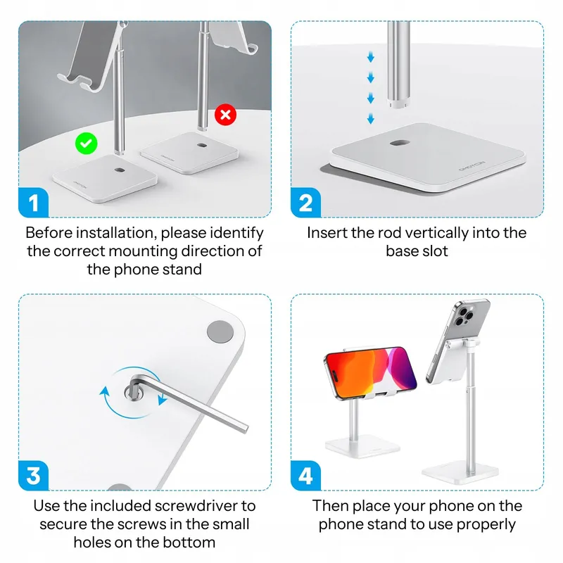 OMOTON Verstelbare Telefoonstandaard Compatibel Met iPhone En Smartphones — foto 3
