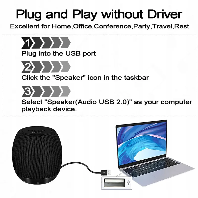 YYV USB Computerluidsprekers Stereo Bas Plug And Play — foto 7