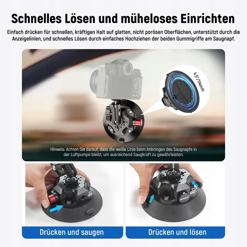 NEEWER Camerahouder 4,5 Inch Zuignap Magische Arm — foto 4
