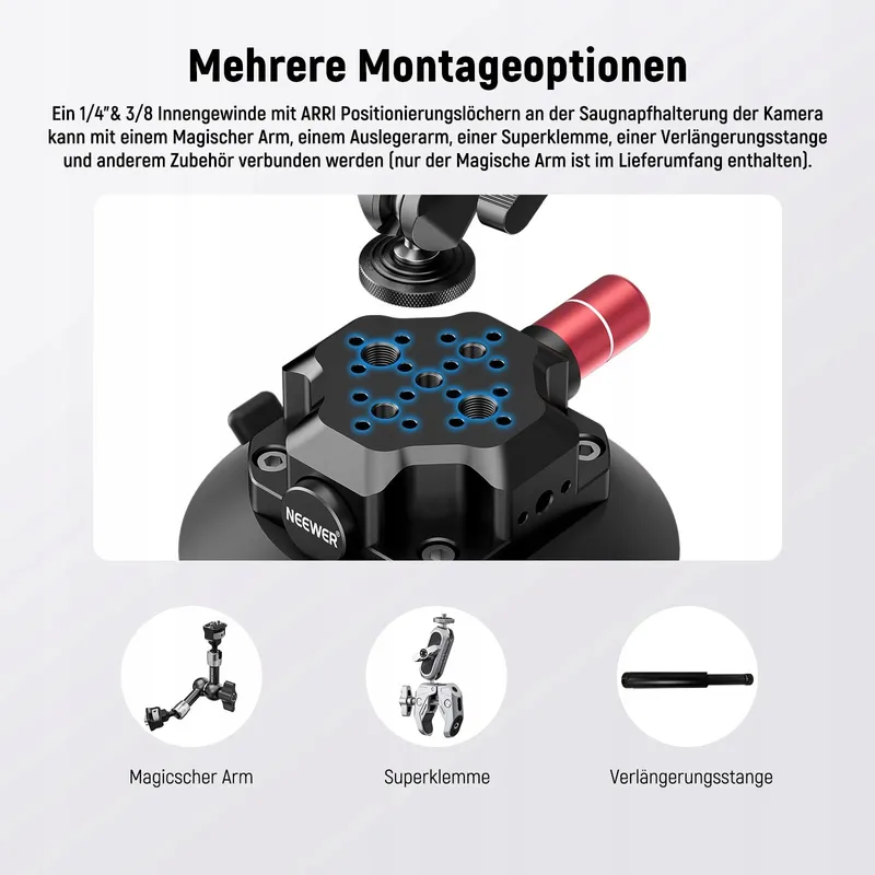 NEEWER Camerahouder 4,5 Inch Zuignap Magische Arm — foto 6