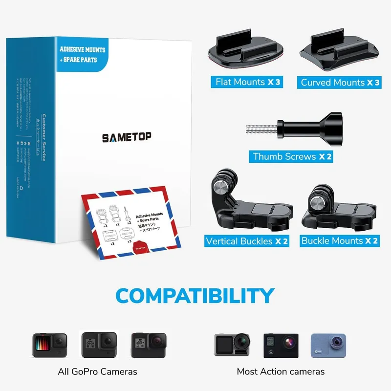 SAMETOP Zelfklevende Houders 3M Voor GoPro DJI Osmo Set 12-in-1 — foto 6