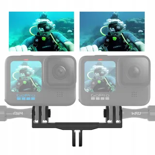 HSU Aluminium Dubbele Mount GoPro Hero 12 11 10 9 8 7 6 5 4 3 — miniatuur 2