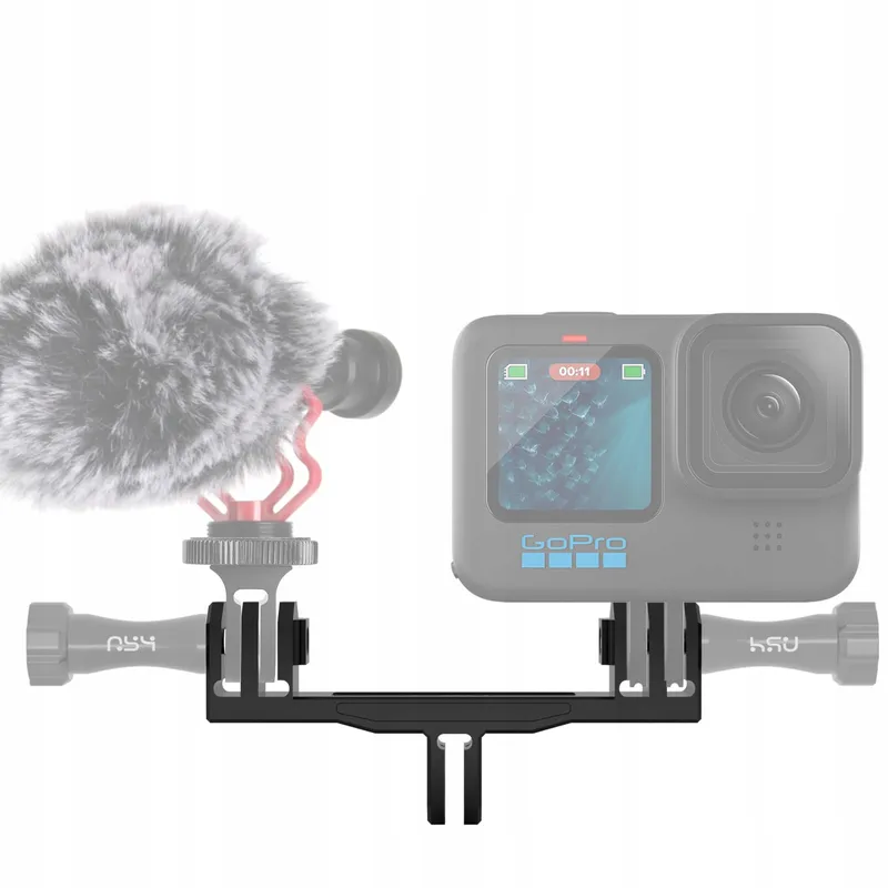 HSU Aluminium Dubbele Mount GoPro Hero 12 11 10 9 8 7 6 5 4 3 — foto 4