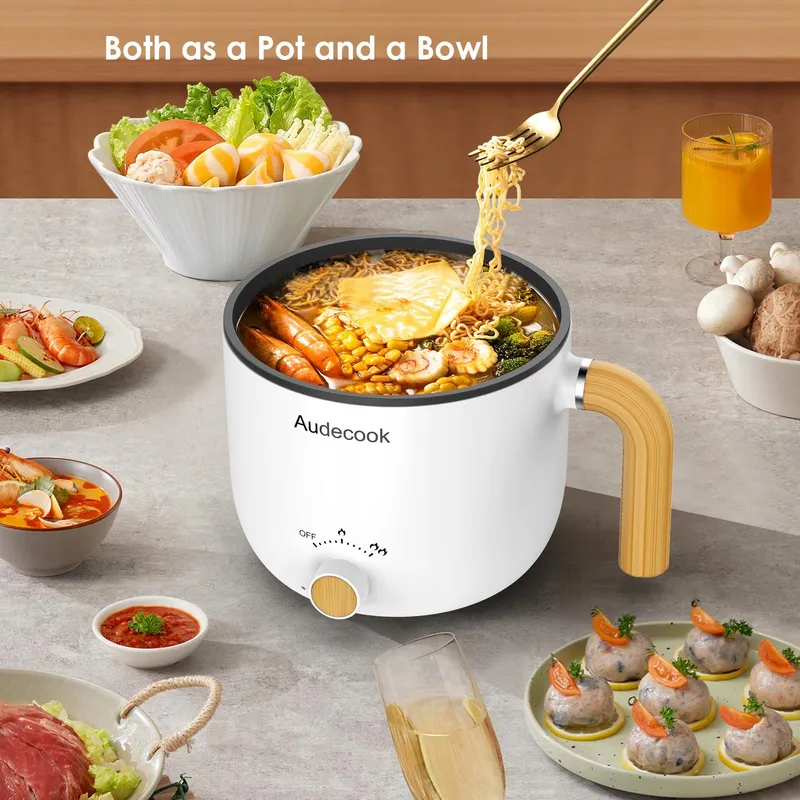 AUDECOOK Elektrische Pan en Stomer 1,5L Draagbare Mini Multicooker — foto 3