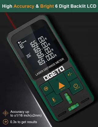 OGETO Laserafstandsmeter 120m LCD Hoek Pythagoras — miniatuur 3