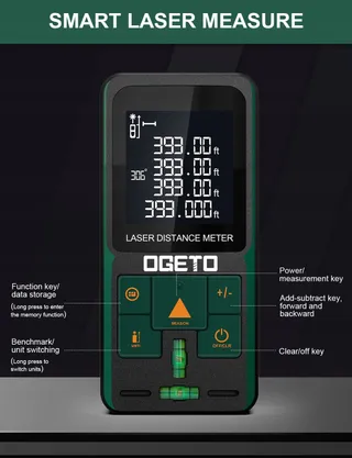 OGETO Laserafstandsmeter 120m LCD Hoek Pythagoras — miniatuur 7