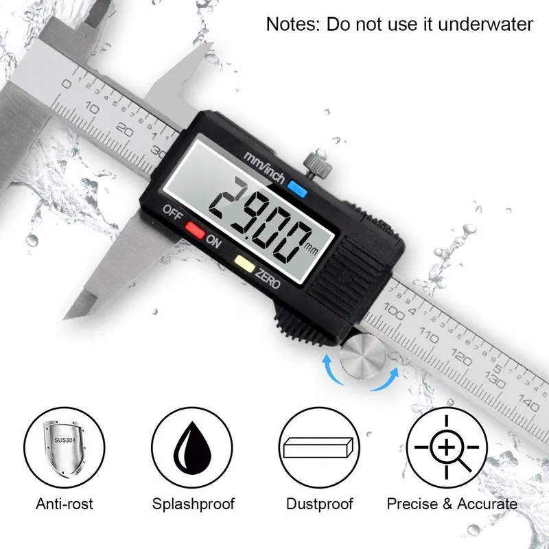 QFUN Digitale Schuifmaat 150mm Waterdicht Stofdicht LCD — foto 6