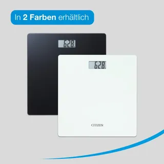 CITIZEN Digitale Badkamerweegschaal Wit Zwart LCD Gehard Glas — miniatuur 3
