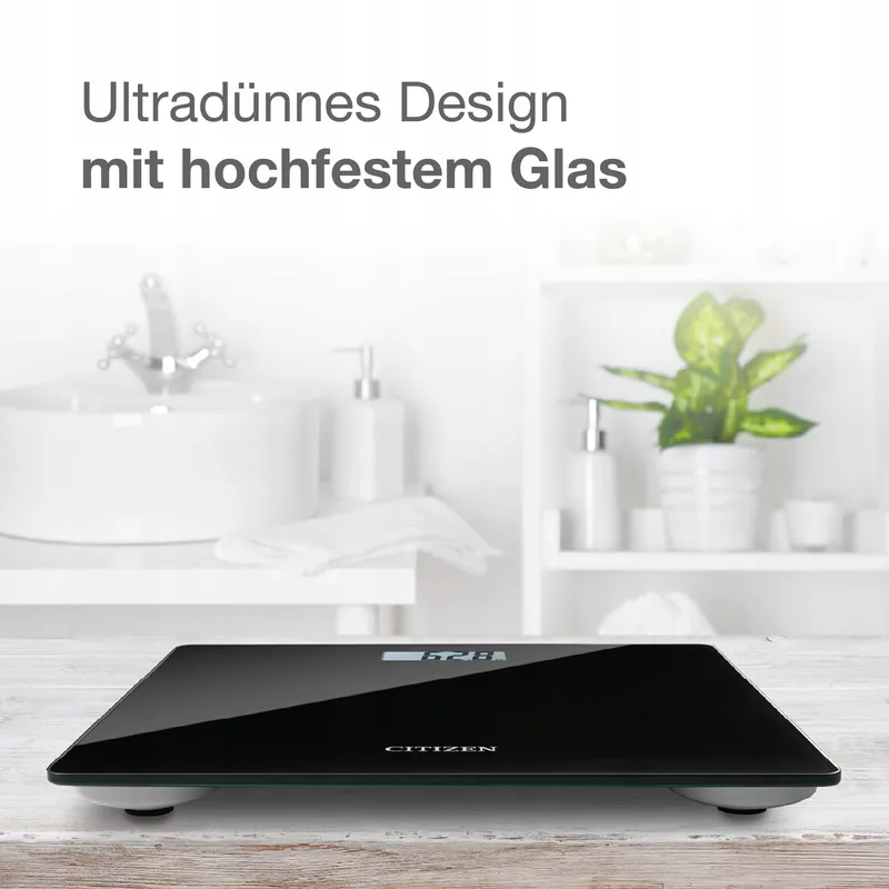 CITIZEN Digitale Badkamerweegschaal Wit Zwart LCD Gehard Glas — foto 7