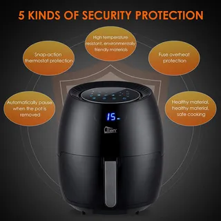 UTEN Airfryer XXL 6.5L LED Touchscreen 1800W 8 Programma's — miniatuur 4